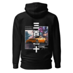 Hoodie noir 350Z orange
