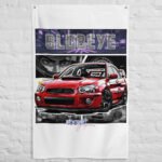 Drapeau Subaru 8 rouge