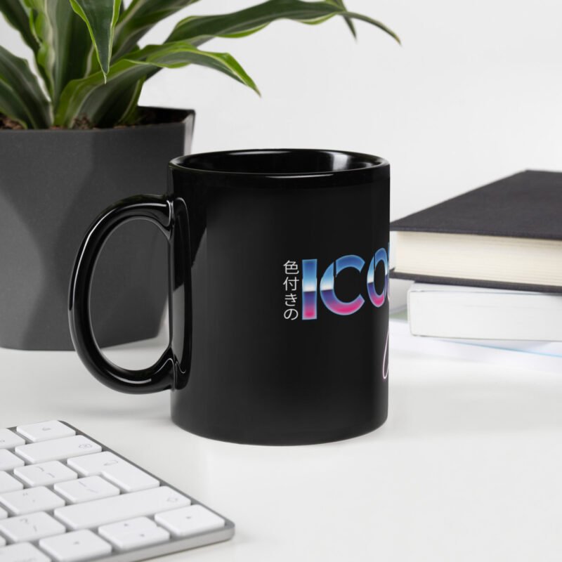 black glossy mug black 11 oz handle on left 65bd5fbaa256e Mug brillant noir Iconic Japan