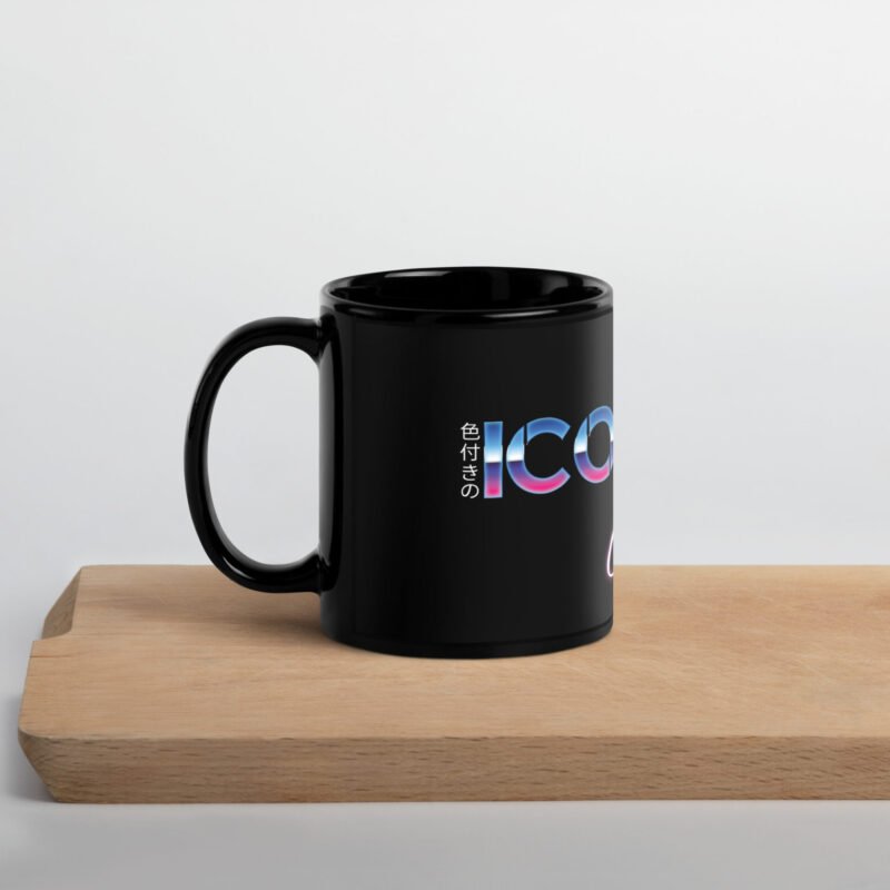 black glossy mug black 11 oz handle on left 65bd62e00c4d8 Mug brillant noir Iconic Japan