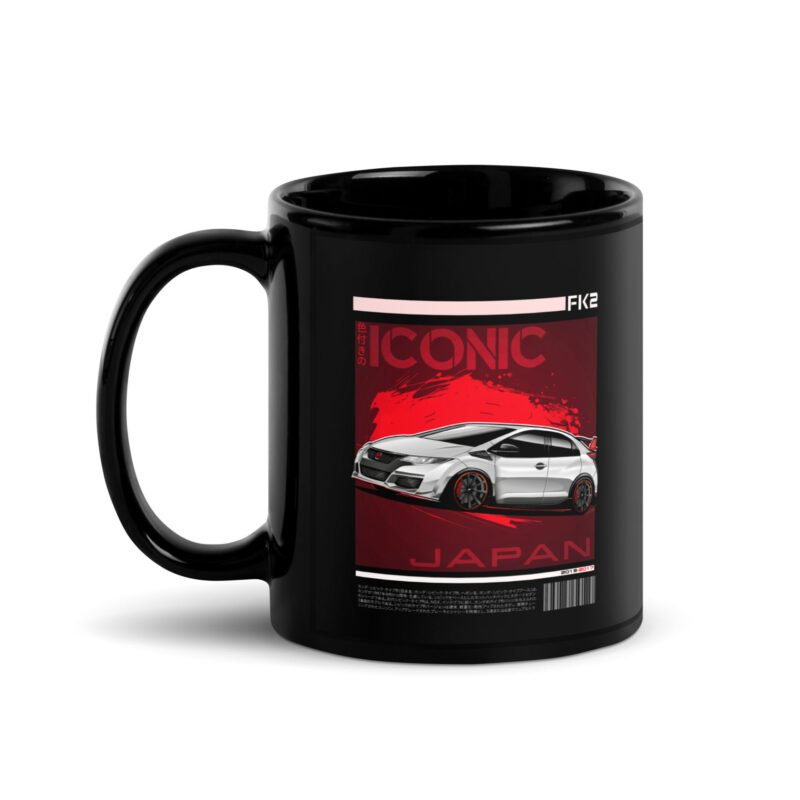 black glossy mug black 11 oz handle on left 67b4703b227d9 Mug Civic FK2 white championship