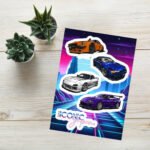 Planche stickers voiture Fairlady 240Z, Skyline R32 GTR, RX7 FD, et Supra MK4