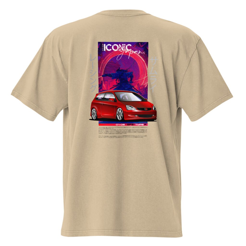 mens oversized faded t shirt faded khaki back 6a8d6211c9c5f ICONIC Japan - Vêtements et goodies JDM