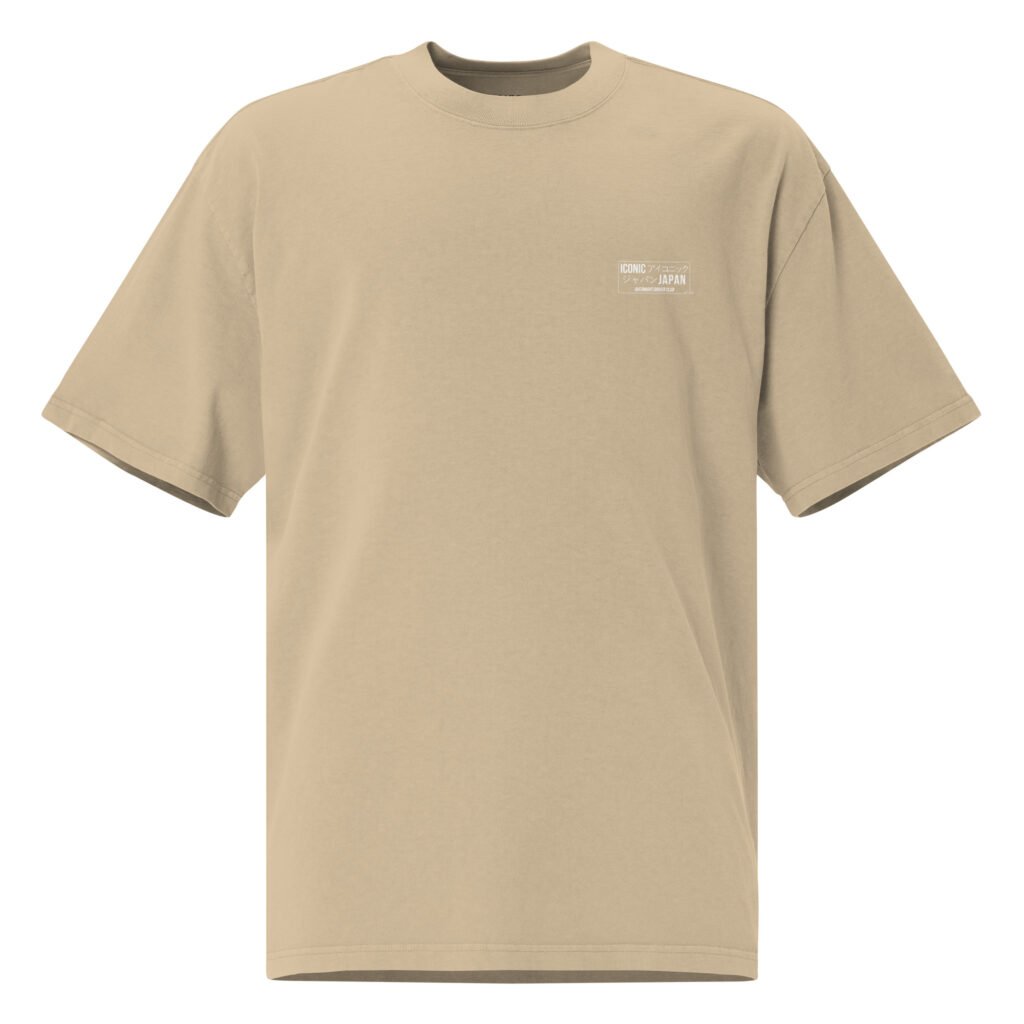 mens oversized faded t shirt faded khaki front 6a8d6211c8bd3 ICONIC Japan - Vêtements et goodies JDM