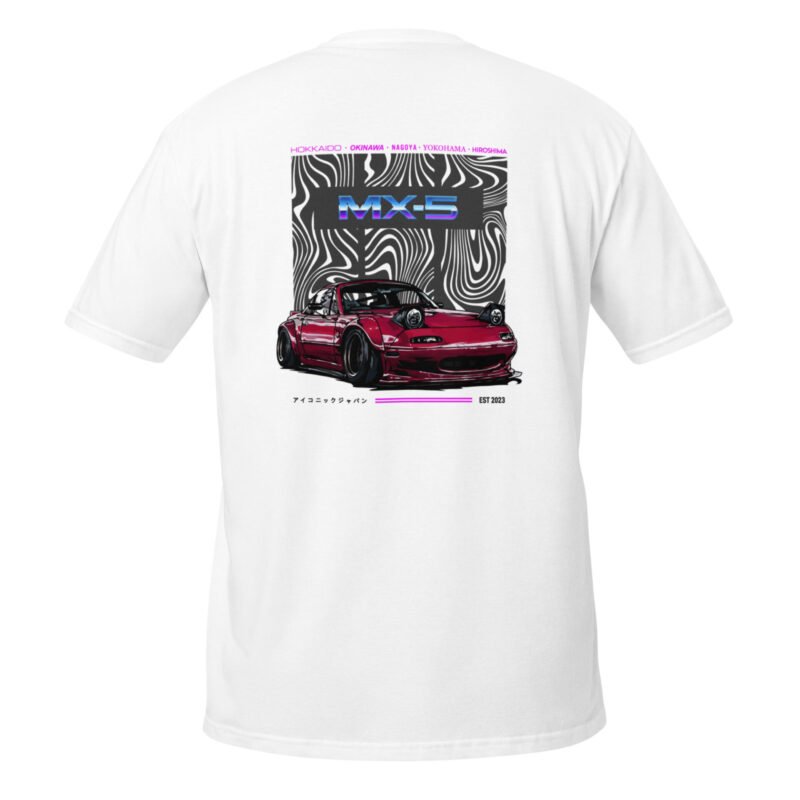 unisex basic softstyle t shirt white back 6601e774027a7 T-shirt blanc Miata MX5 NA