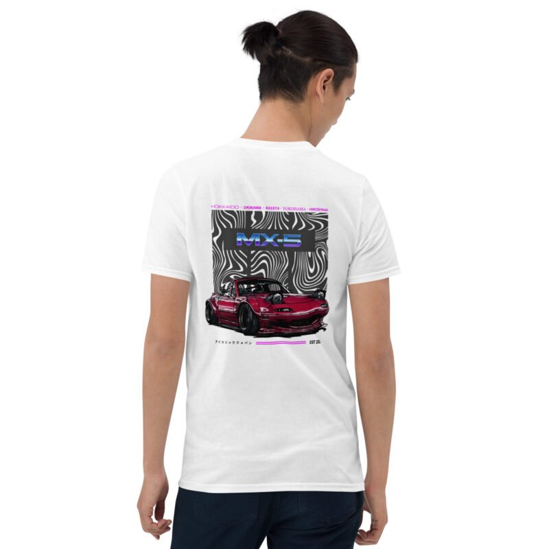 unisex basic softstyle t shirt white back 6665d3045b5ab T-shirt blanc Miata MX5 NA