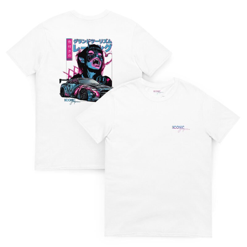 unisex basic softstyle t shirt white front and back 67f9387608430 T-shirt blanc GTR R35 Succube version 2024