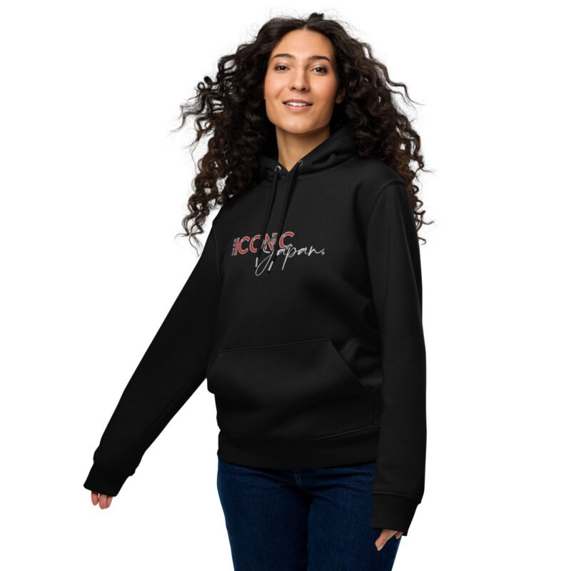 unisex essential eco hoodie black front 2 65c75f9c6ffc3 Sweat à capuche noir Iconic Japan Brodé