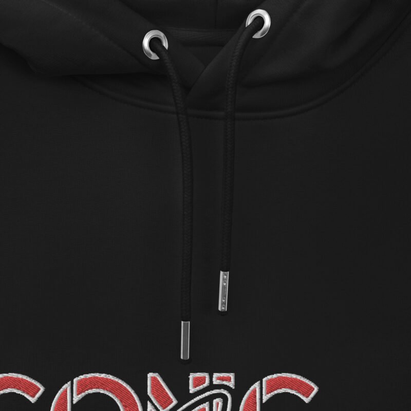 unisex essential eco hoodie black product details 2 65c75f9c6ebf3 Sweat à capuche noir Iconic Japan Brodé