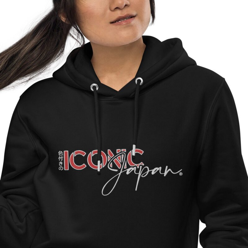 unisex essential eco hoodie black zoomed in 65c75f9c6f586 Sweat à capuche noir Iconic Japan Brodé