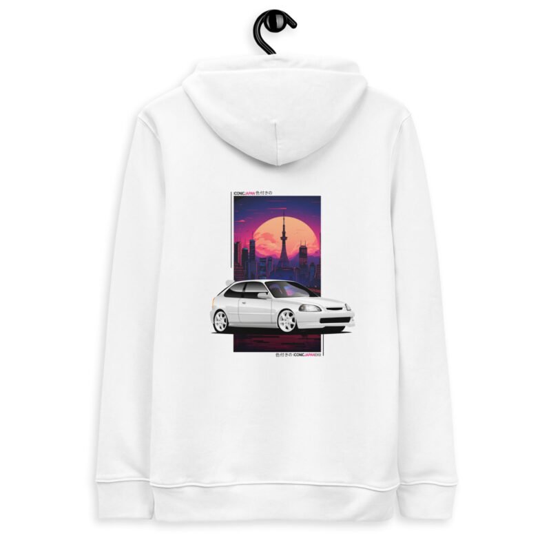 unisex essential eco hoodie white back 65b7fac9a9bca Sweat à capuche blanc Civic EK9