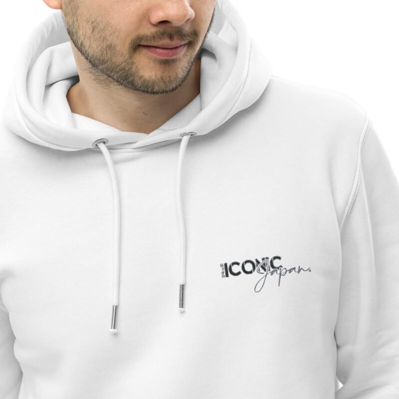 unisex essential eco hoodie white zoomed in 3 65e1a365daff6 Sweat à capuche Skyline R32 blanc