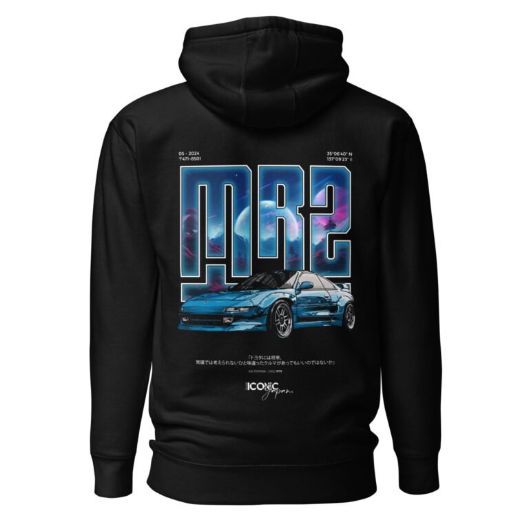 Sweat à capuche de mi-saison noir Toyota MR2