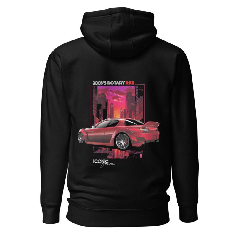 unisex premium hoodie black back 66a129edf1d75 Sweat à Capuche mi-saison RX8 noir
