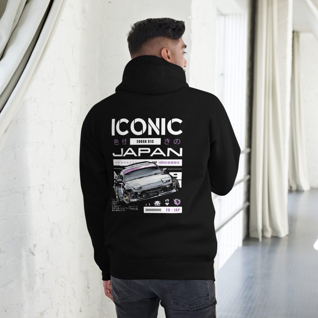 unisex premium hoodie black back 66a3ba78850e9 ICONIC Japan - Vêtements et goodies JDM