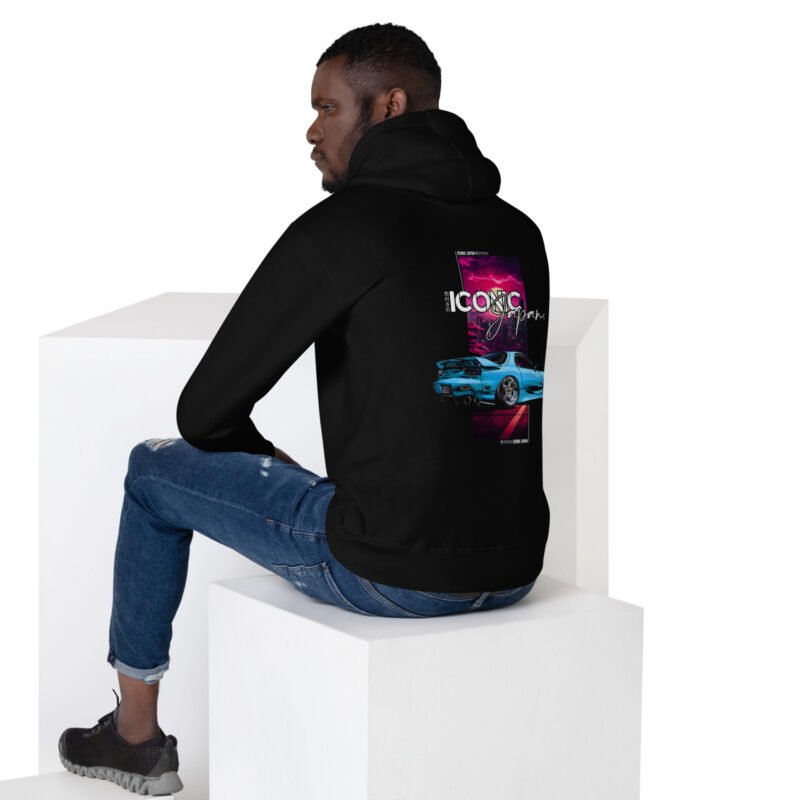 unisex premium hoodie black back 679e97ae9dcff Sweat à Capuche mi-saison RX7 noir