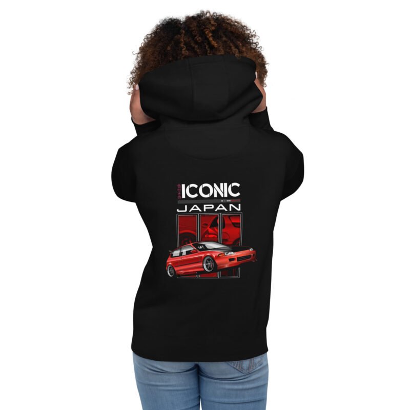 unisex premium hoodie black back 67b621084801e Sweat à Capuche Civic EG6 rouge mi-saison