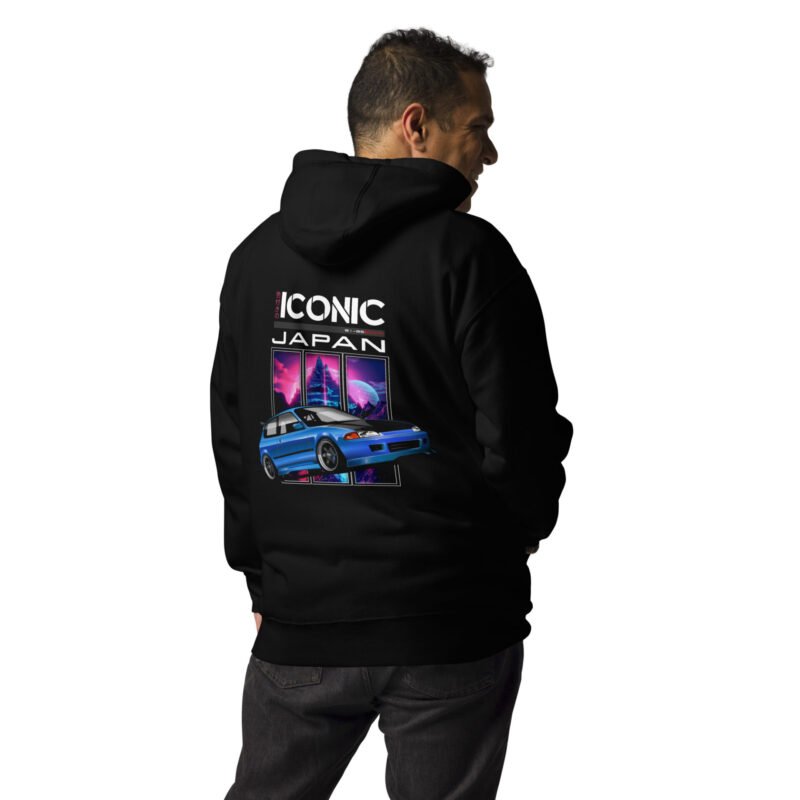 unisex premium hoodie black back 67b6278e7fcc0 Sweat à Capuche Civic EG6 bleue mi-saison