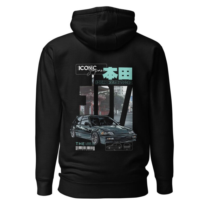 unisex premium hoodie black back 67e6dcbee1c0e Sweat à Capuche Civic ED 4eme gen noir