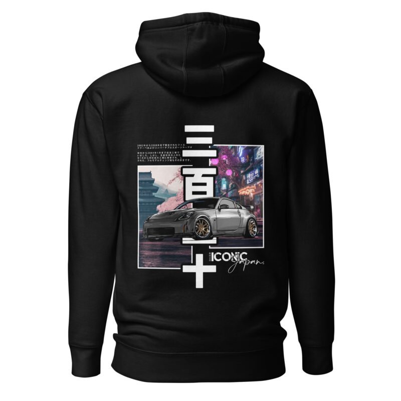 unisex premium hoodie black back 68165d66d8ca0 Sweat à Capuche 350Z gris