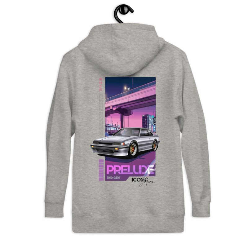 unisex premium hoodie carbon grey back 6785305a4f78f Sweat à Capuche Prelude 2G Gris/Blanc