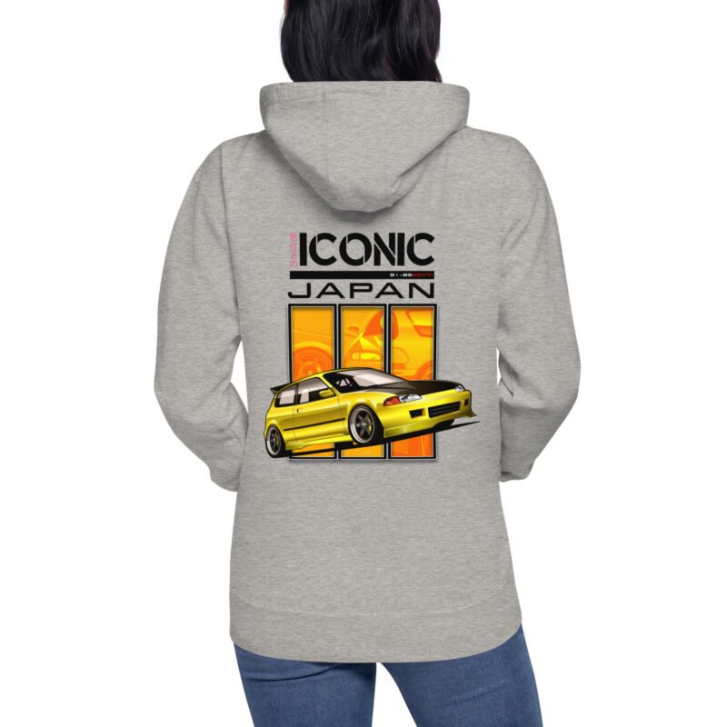 unisex premium hoodie carbon grey back 67b62183b9ac8 Sweat à Capuche Civic EG6 jaune mi-saison