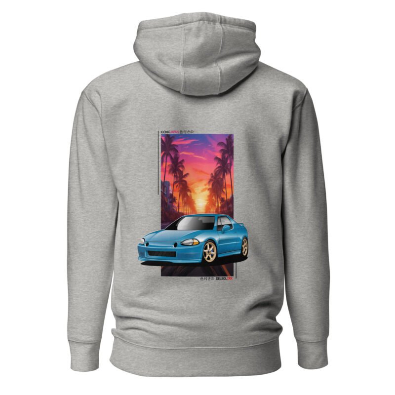 unisex premium hoodie carbon grey back 67c97d5c3c86f Sweat à Capuche blanc ou gris Delsol bleu