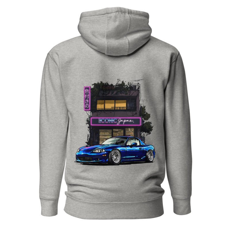 unisex premium hoodie carbon grey back 68445f0fc926c Sweat à capuche gris/blanc mx5 nb bleu