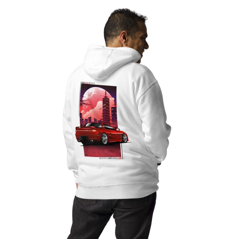 unisex premium hoodie white back 65e99605329bc Sweat à capuche basic 3000GT Ladyjapan_cars