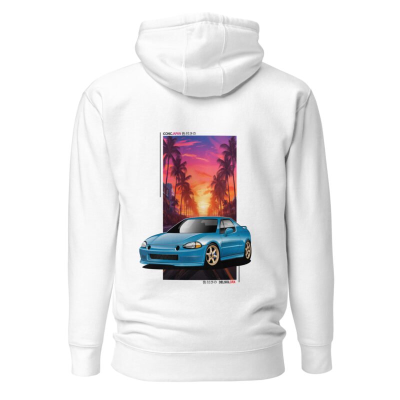 unisex premium hoodie white back 67c97d5c37a6e Sweat à Capuche blanc ou gris Delsol bleu