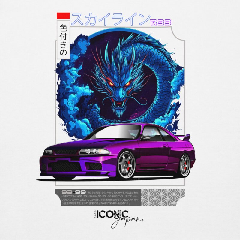 unisex premium hoodie white back 68444b5c78d89 Sweat à Capuche Skyline R33 midnight purple