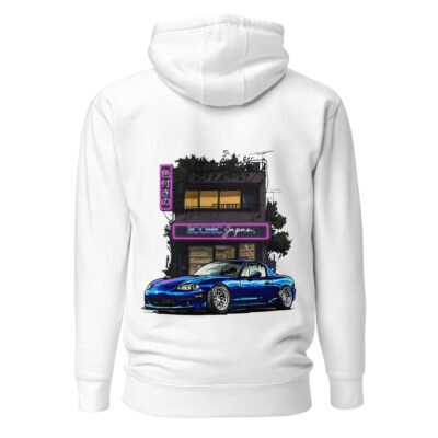 Sweat à capuche gris/blanc mx5 nb bleu