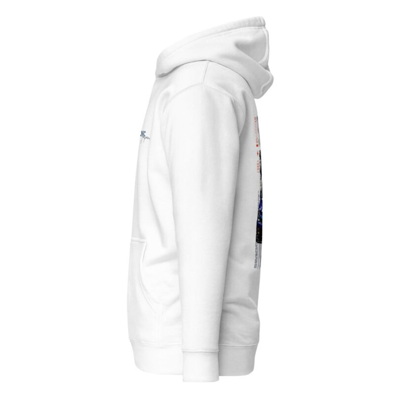 unisex premium hoodie white left 66bdaf2a1dd51 Sweat à Capuche blanc mi-saison Prelude 5g bleue