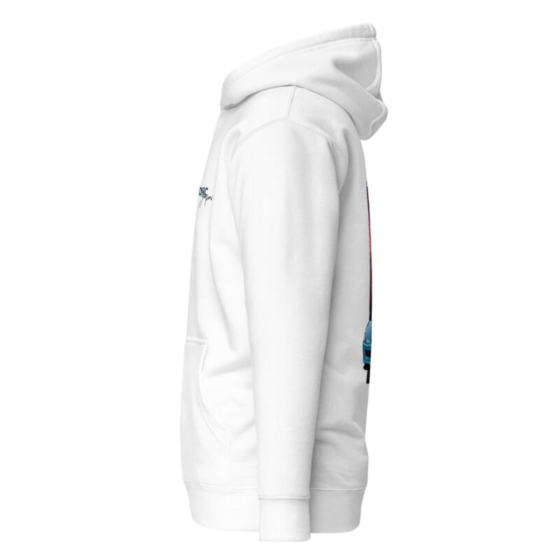 unisex premium hoodie white left 67c97d5c412e5 Sweat à Capuche blanc ou gris Delsol bleu